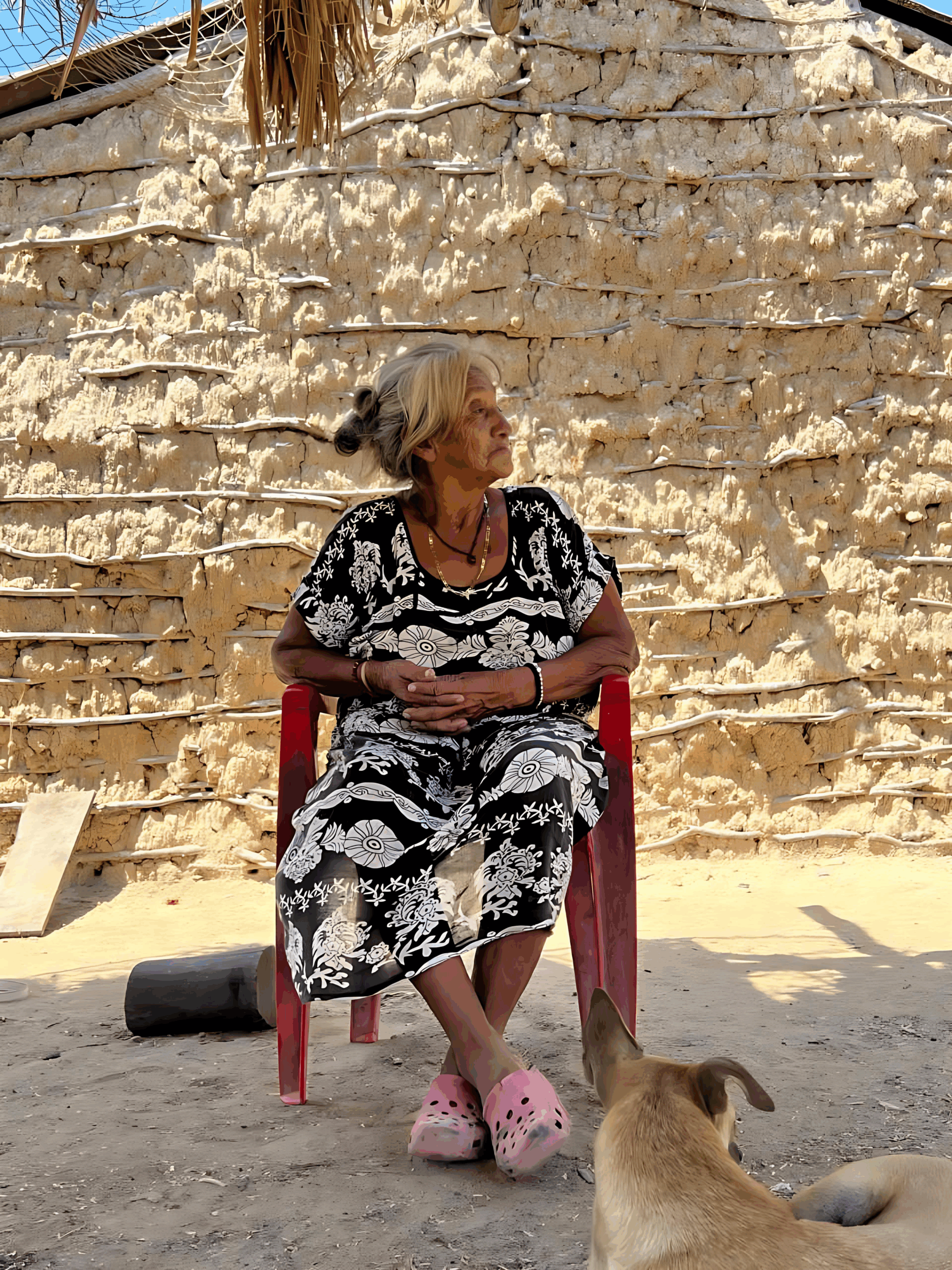 Wayuu woman in her traditional homestead