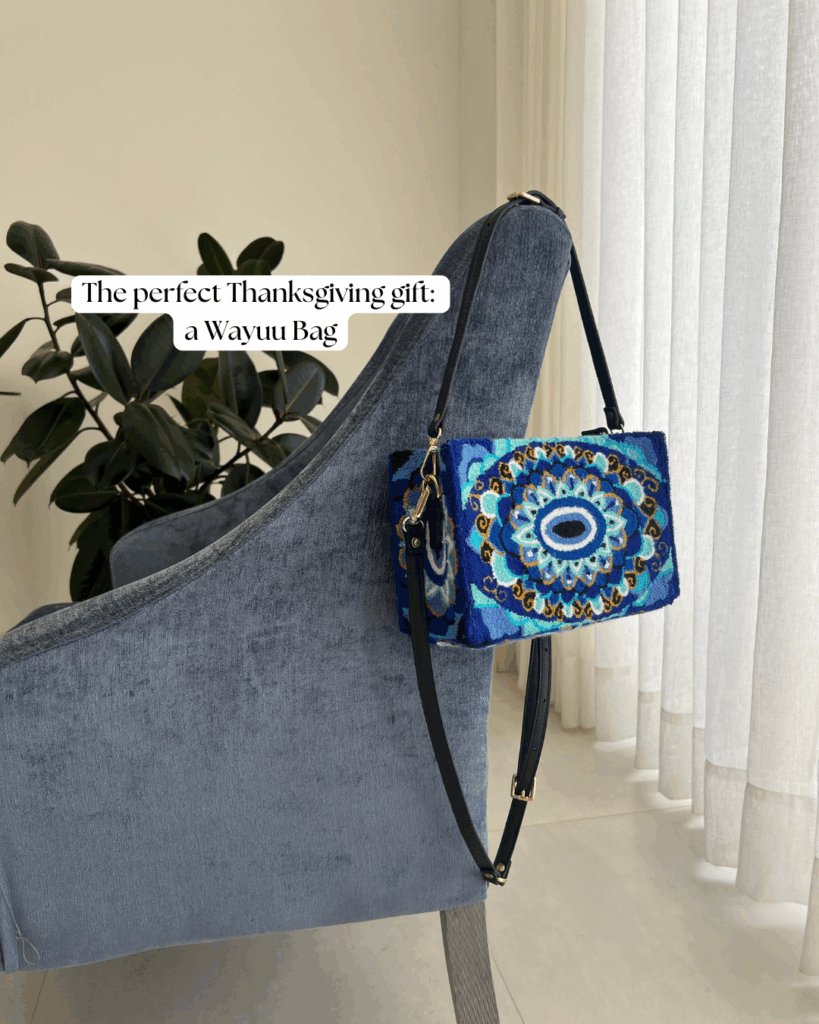 Handmade Wayuu bag — the perfect Thanksgiving gift symbolizing gratitude, culture, and artisanal beauty.